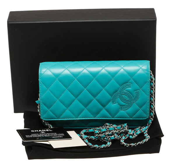 Chanel WOC Bag Teal Lambskin