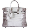 Hermes Birkin 30 Blanc Himalaya Crocodile palladium pristine front