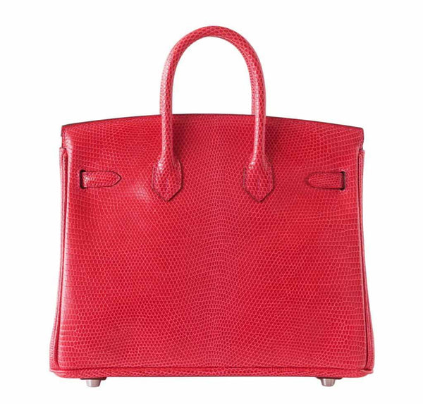 hermes birkin 25 rouge exotic lizard new back