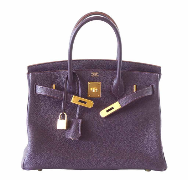 Hermes Birkin 30 Raisin new front open