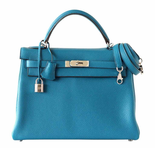 Hermes Kelly Blue Izmir Bag Togo