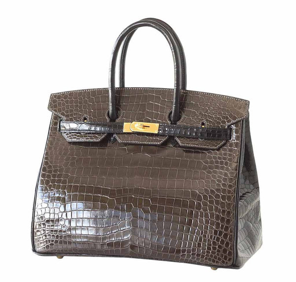 hermes birkin 35 bicolor porosus crocodile new front side