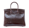 Hermes Birkin 35 Chocolate Crocodile new back