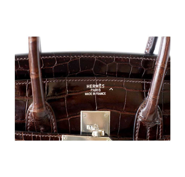 Hermes Birkin 35 Chocolate Crocodile new embossing