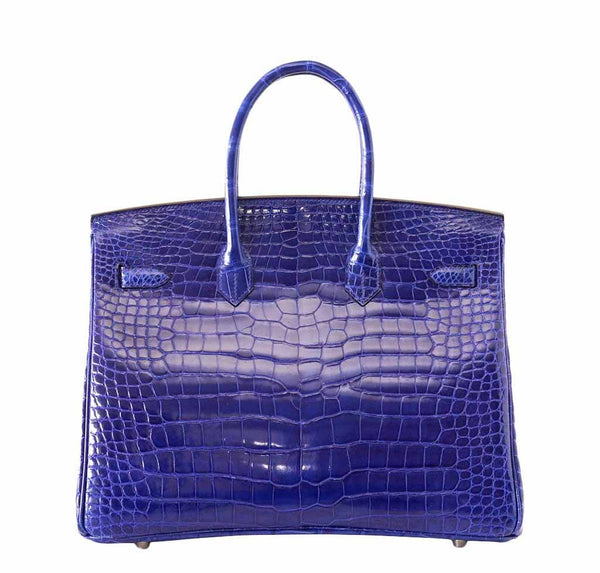 Hermes Birkin 35 Crocodile Electric Bleu new back