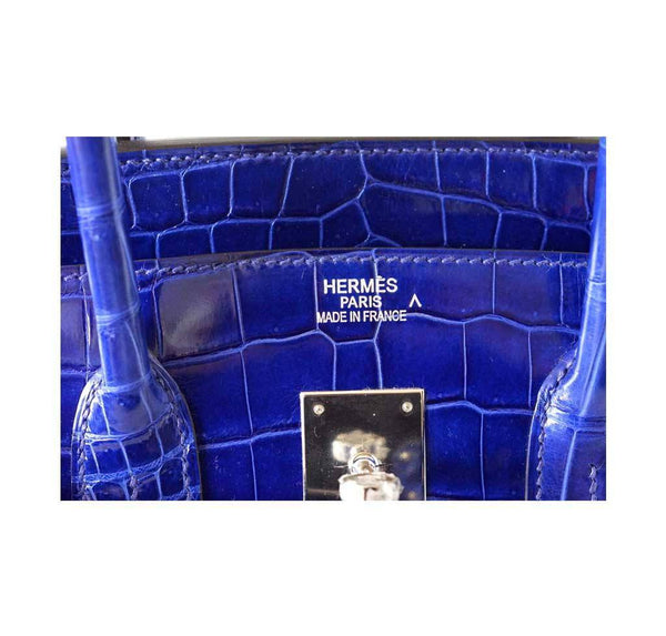 Hermes Birkin 35 Crocodile Electric Bleu new embossing