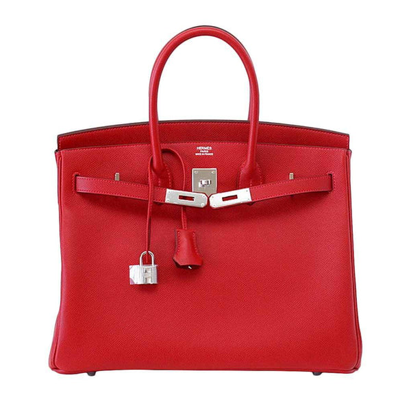 Hermes Birkin 35 Rouge Casaque new front open