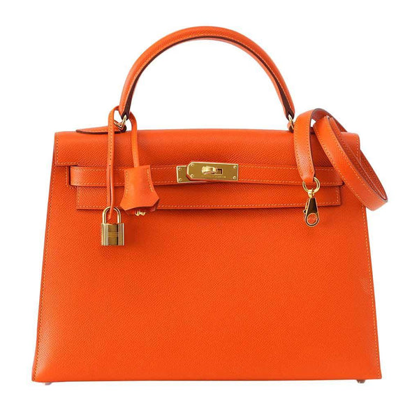 Hermes Kelly Feu Bag Gold Hardware 