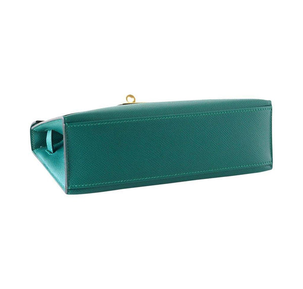 Hermes JPG Kelly Pochette Malachite new bottom 