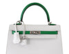 Hermes Kelly Sellier HSS 25 White Epsom Palladium excellent handles