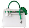 Hermes Kelly Sellier HSS 25 White Epsom Palladium excellent front