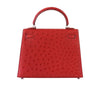 Hermes Kelly Sellier 25 Rouge Ostrich Palladium pristine back