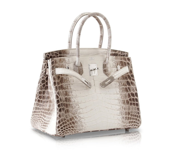 Hermes Birkin 30 Blanc Himalaya Crocodile palladium pristine front side open