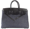 Hermes Birkin 35 Limited Edition Denim Shadow excellent front side front