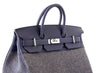 Hermes Birkin 40 HAC Gris Wool Blue Togo palladium pristine handles