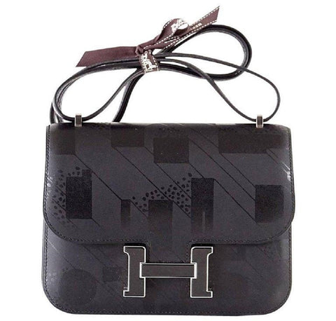 Hermès Constance 18 Limited Edition Noir Sombrero black enamel palladium pristine front