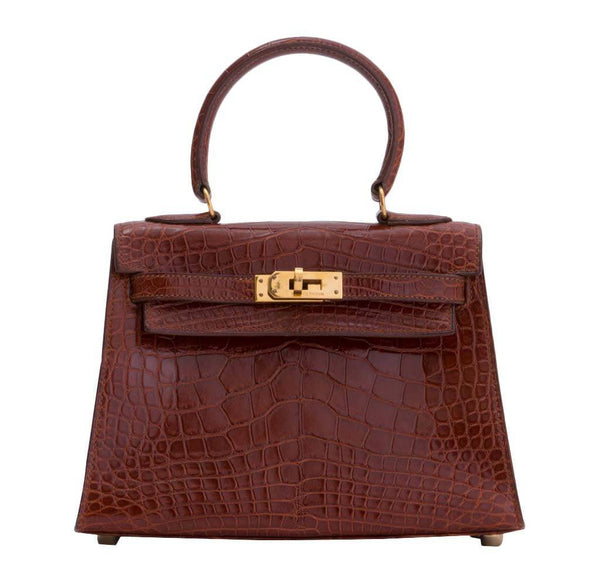 Hermes Mini Kelly Miel Crocodile Bag 