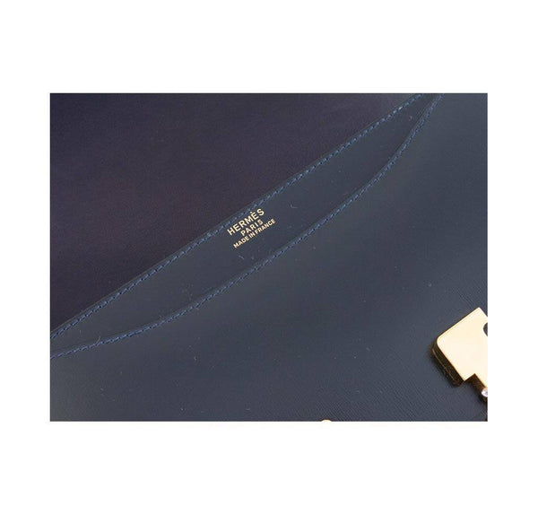 hermes constance 23 navy used embossing