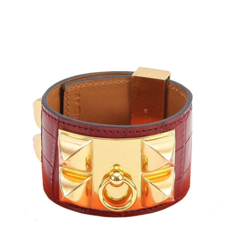 Hermes Collier de Chien Bracelet Alligator