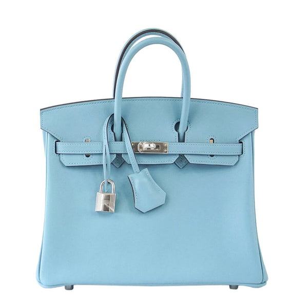 Hermes Birkin 25 Bag Blue Swift