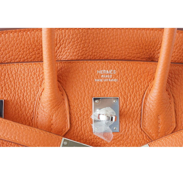 Hermes Birkin 25 Bag Orange Togo