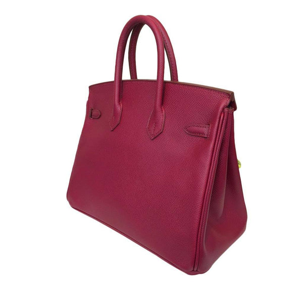 hermes birkin 25 rouge vif red new side