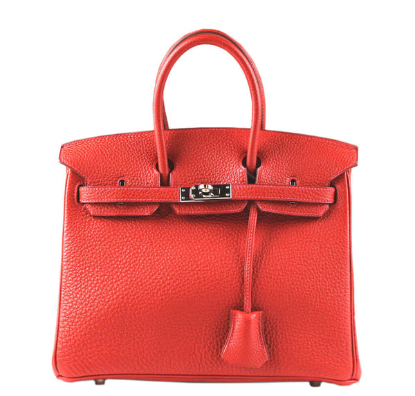 Hermes Birkin 25 Bag Vermillion Palladium