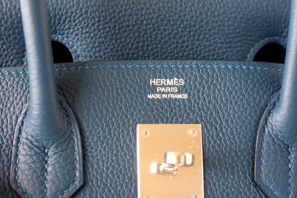 hermes birkin 30 bleu colvert used embossing