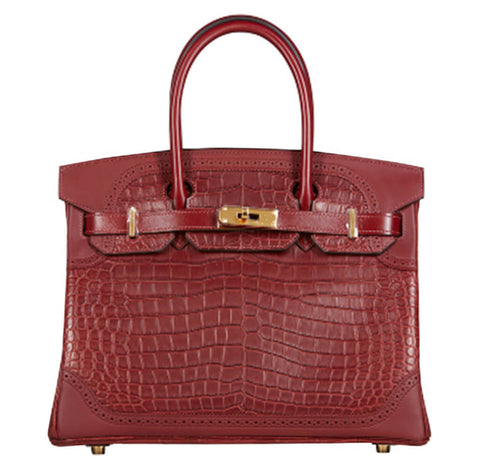 Hermes Birkin Ghillies 30 Bag Bourgogne