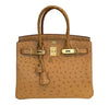 Hermes Birkin 30 Gold Ostrich Used Open