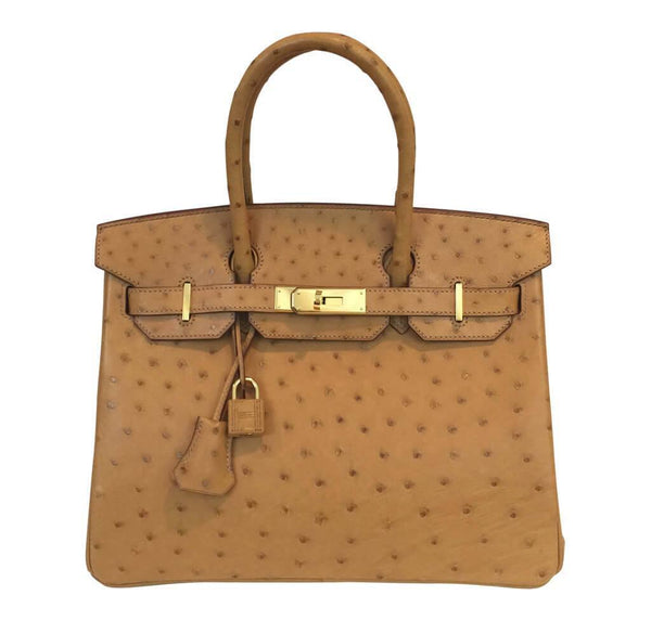 Hermes Birkin 30 Bag Gold Ostrich