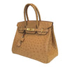 Hermes Birkin 30 Gold Ostrich Used Side