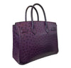 hermes birkin 30 ostrich raisin used back