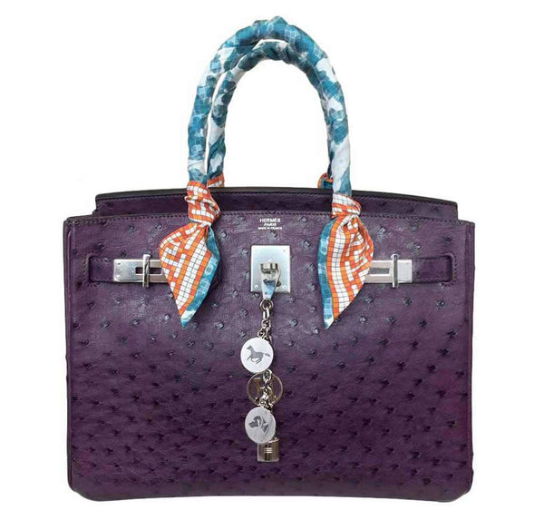 Hermes Birkin 30 Raisin Ostrich Bag