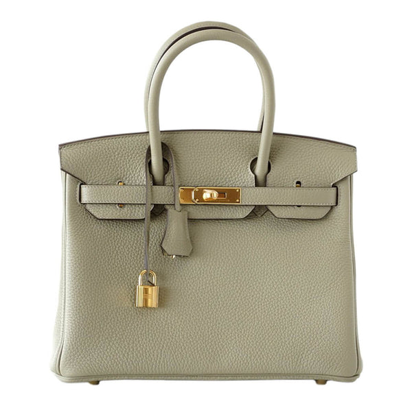 Hermes Birkin Bag Sage Clemence Leather