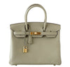 Hermes Birkin Bag Sage Clemence Leather