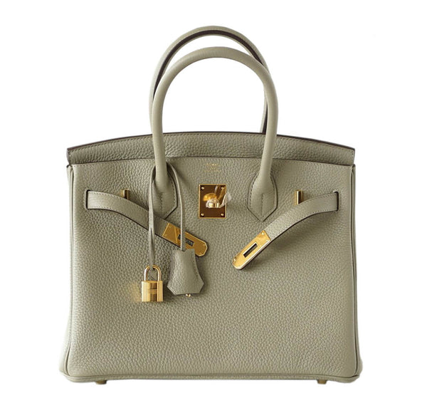 Hermes Birkin Bag Sage Clemence Leather