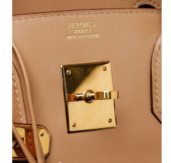 hermes birkin 30 tan used embossing