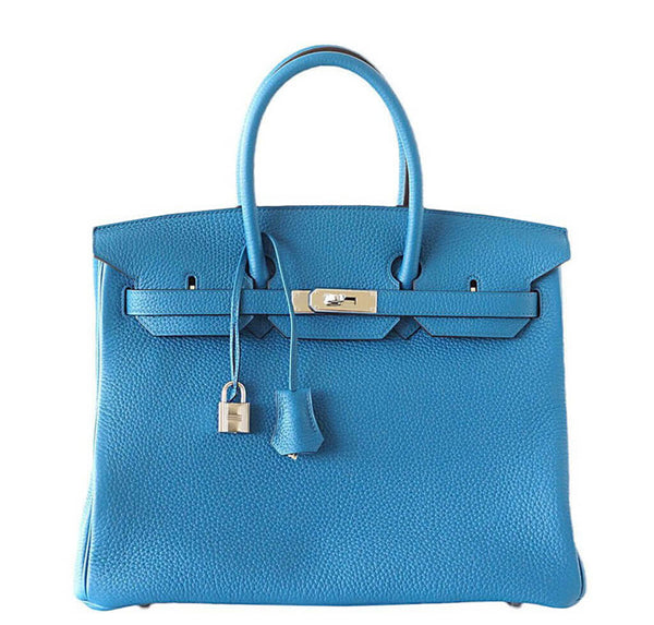 Hermes Birkin 35 Bag Blue Izmir 