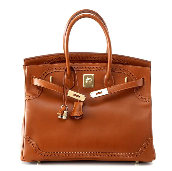 Hermes birkin ghillies 35 fauve new front open