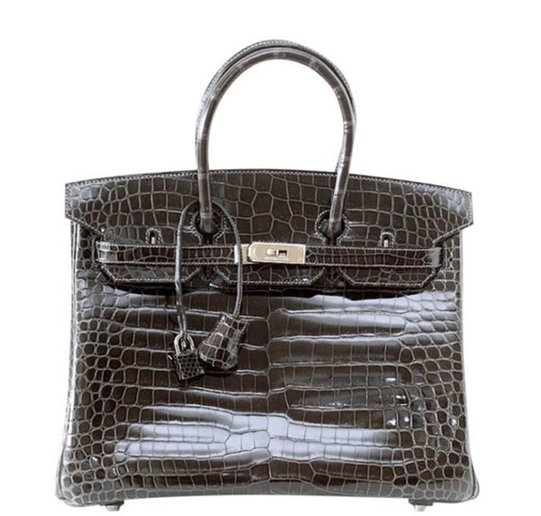 Hermes Birkin Bag Graphite Porosus Crocodile