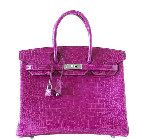 Hermes Birkin 35 Rose Crocodile Bag