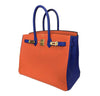 hermes birkin 35 special order blue orange new open