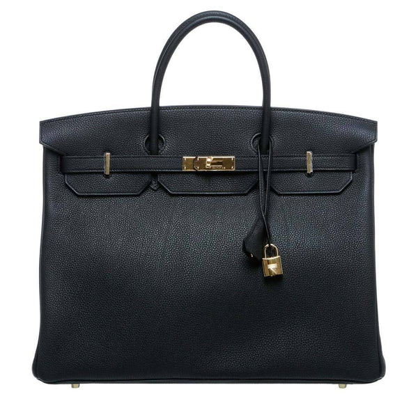 Hermes Birkin 40 Noir Togo Bag 