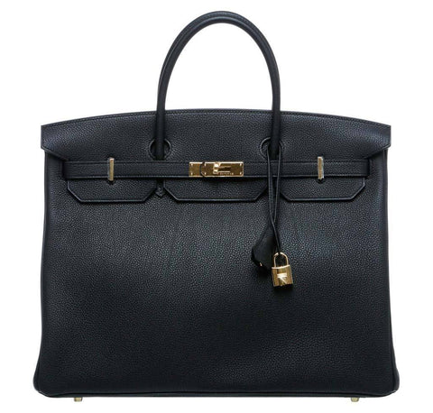 Hermes Birkin 40 Noir Togo Bag 