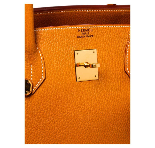 hermes birkin 40 gold used embossing