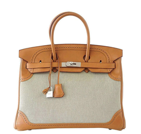 Hermes Birkin Ghillies Bag Barenia Toile