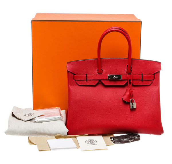 Hermes Birkin 35 Bag Rouge Casaque 