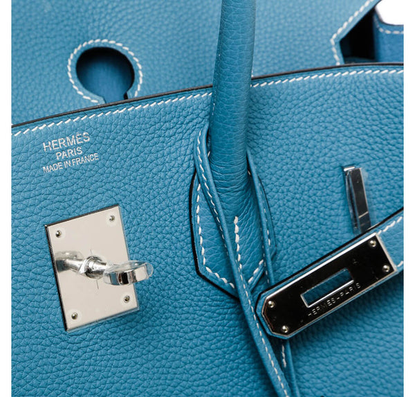 Hermes Birkin 35 Bag Blue Jean