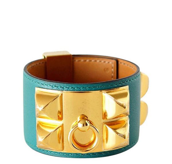 Hermes Collier de Chien Bracelet Malachite